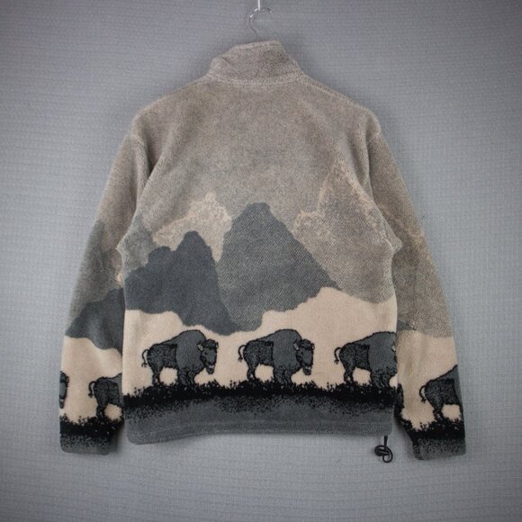 Outback Trading Company Buffalo All Over Fleece Jacket XS - Picture 2 of 6